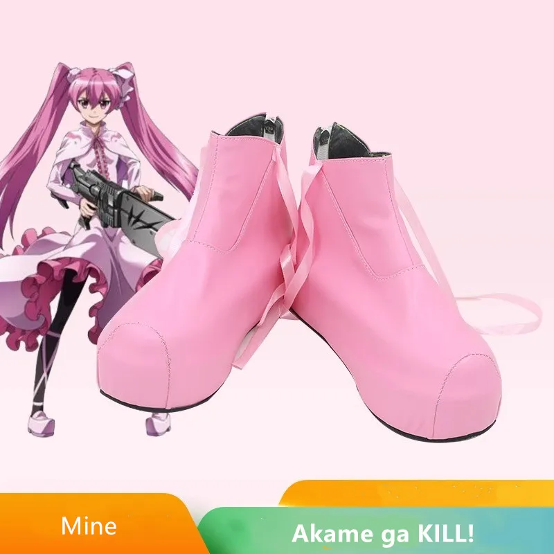 

JP Anime Akame Ga Kill Mine Косплей Костюм Обувь Ручная работа Обувь из искусственной кожи
