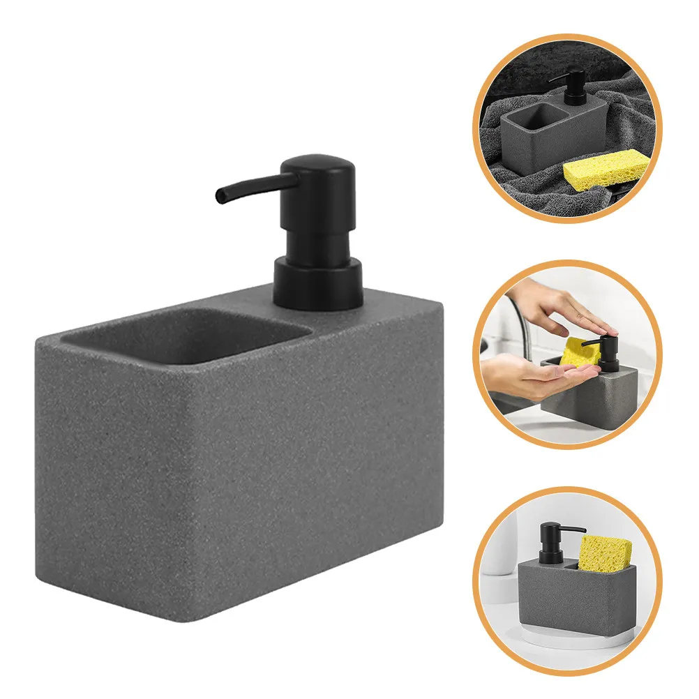 

Диспенсер для моющего средства с держателем для губки и подставкой для хранения для кухонной раковины, ванной комнаты, для мыла для рук, шампуня, средства для мытья посуды