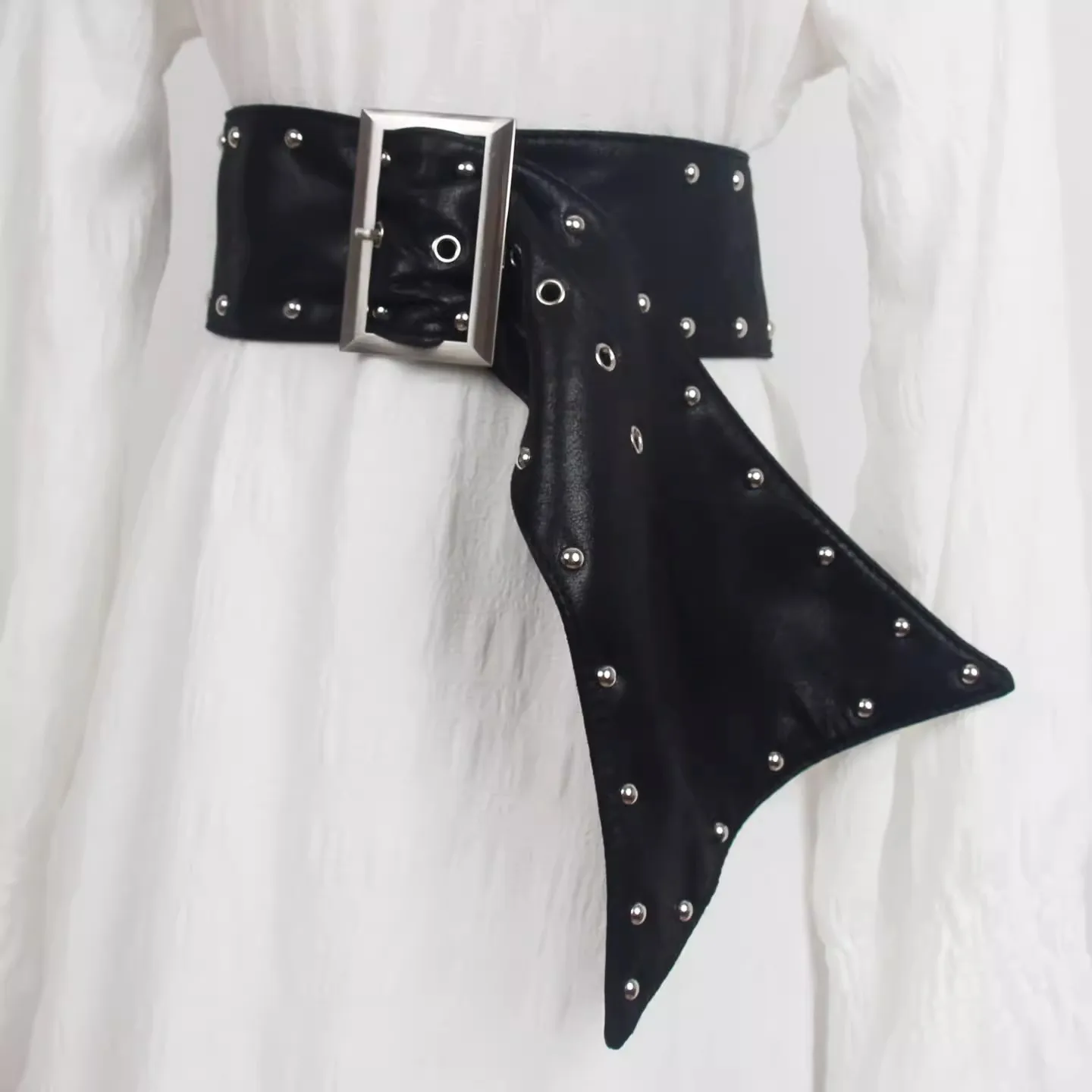 

Женский корсет из искусственной кожи с заклепками, женское пальто с поясом, платье с поясом, широкий пояс J1581