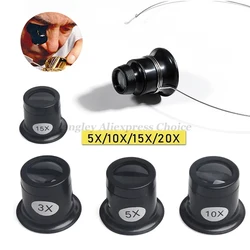 4Pcs/Set Eye Loupe Magnifiers 5x/10x/15x/20x Watch Repair Tool Kit Jewelry Magnifier Magnifiying Glass For Watchmaker Tools