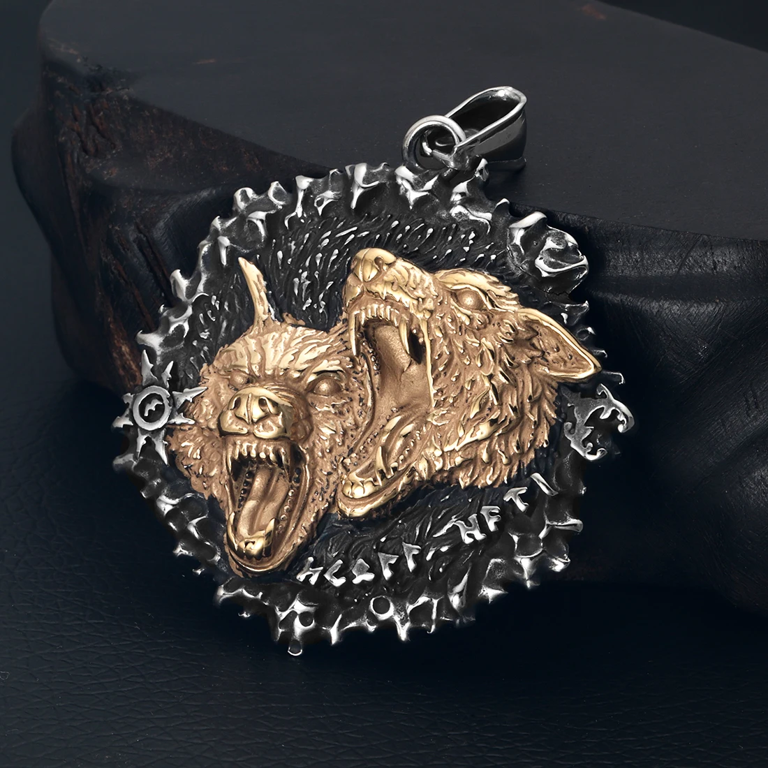 316L Stainless Steel Norse Viking Wolf Bear Deer Animal Pendant for Men Necklace DIY Accessories Finding Jewelry Making Charm