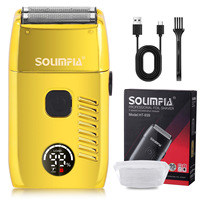 Solimpia Hair Shaver Double Blades Shaver Electric Shaver Razor Men's Close Bald Head Barber Trimmer Rechargeable for Quick Shav