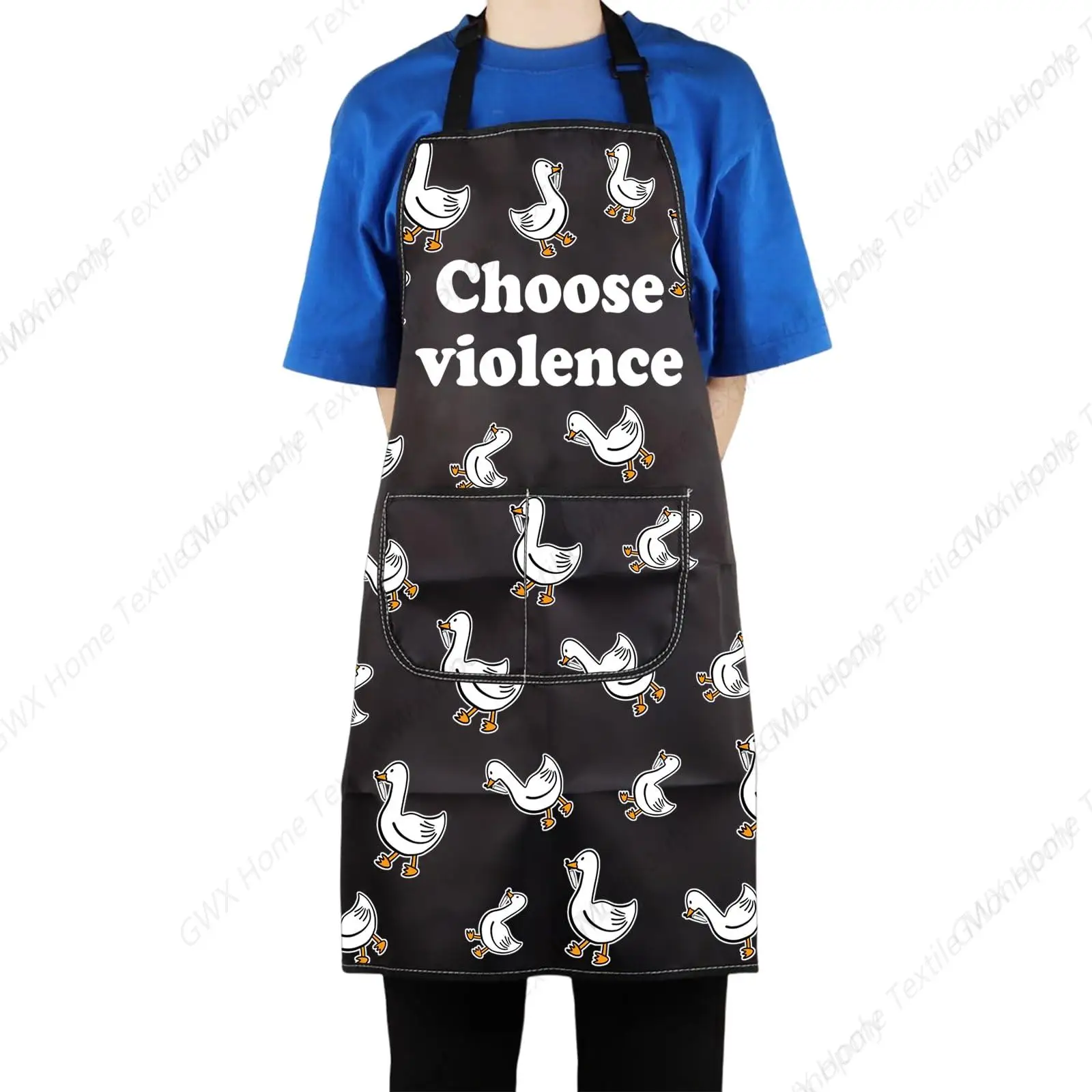 Goose Lover Gift Goose with Knife Choose Violence Kitchen Apron Goose Game Merch Silly Goose Gifts Funny Animal Aprons