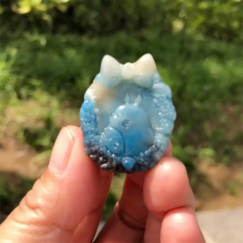 Natural Trolleite Chinchilla Cartoon Carving Gemstone Reiki Healing Fengshui Stone Home Decor Holiday Gift 1pcs