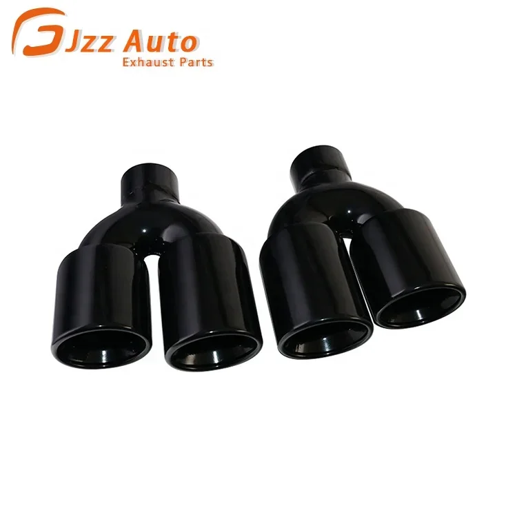 JZZ stainless steel black exhaust pipe Auto muffler universal car dual exhaust end tip