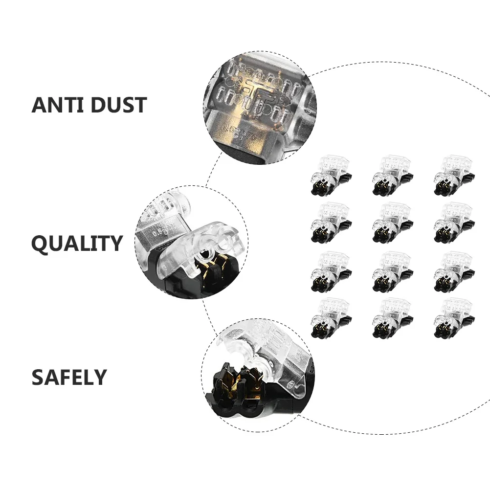 

15pcs 2 Pin 2 Way Wire Connectors Flame Retardant Waterproof Reusable Cable Connector Wiring Splicer Terminal Set