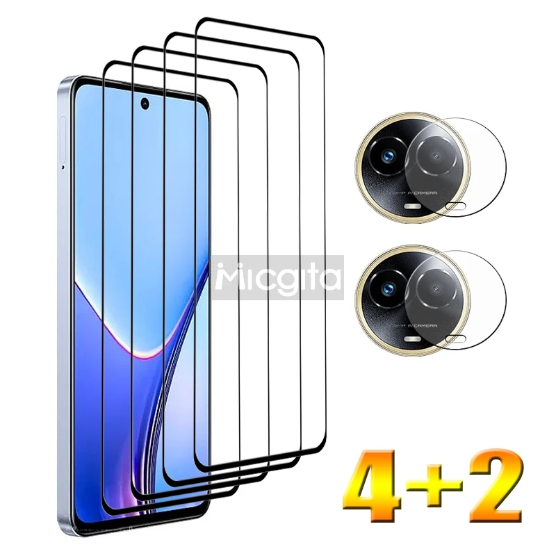 

Закаленное защитное стекло 4 + 2 для Realme 11X, для Realme 11, стекло для экрана 6,72 дюйма и пленка из мягкого волокна для камеры