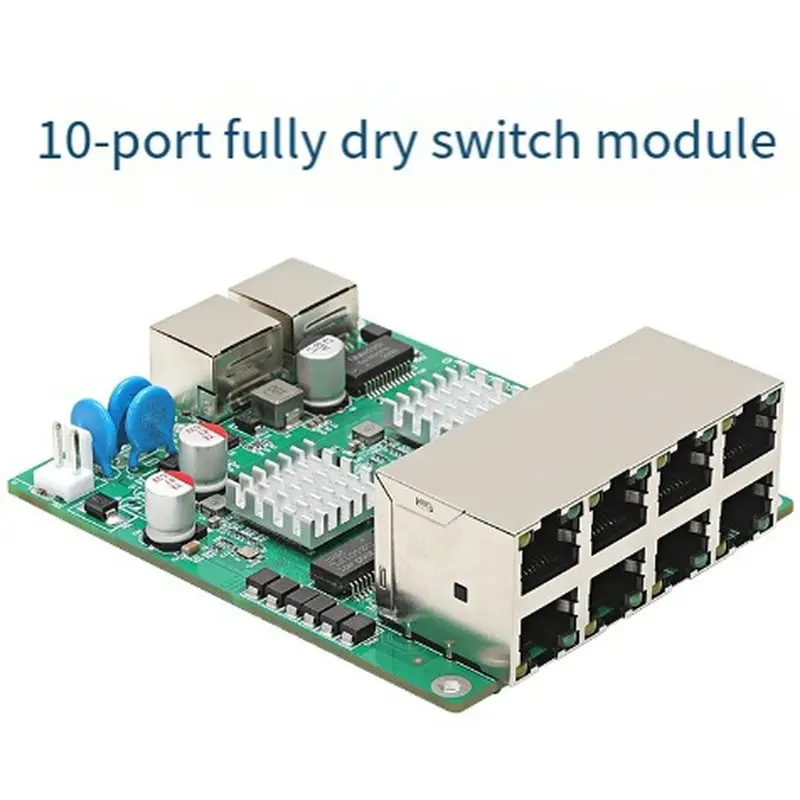 A13E-Network Communication Port Expansion Board Embedded 10 Port Gigabit Unmanaged POE Switch With Built-In Power Supply, 9-60V