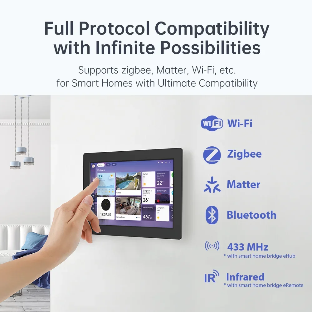 LinknLink iSG Display MAX Enhanced Intelligent Super Gateway,Touch Screen Multi Protocols Home Energy Management Media Center