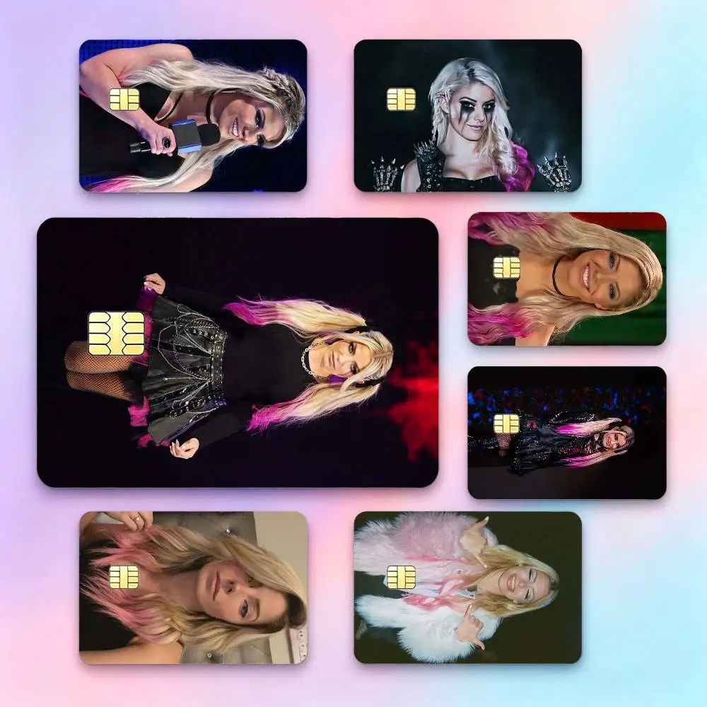 Professional Wrestler A-Alexa B-Bliss  Credit Card HD Stickers Small Chip Waterproof Sticker Game Card Decal Gift