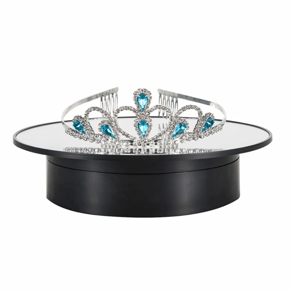 

2 in 1 Rotating Turntable 360° Rotation with Mirror Electric Display Stand Jewelry Holder Motorized Jewelry Display Platform