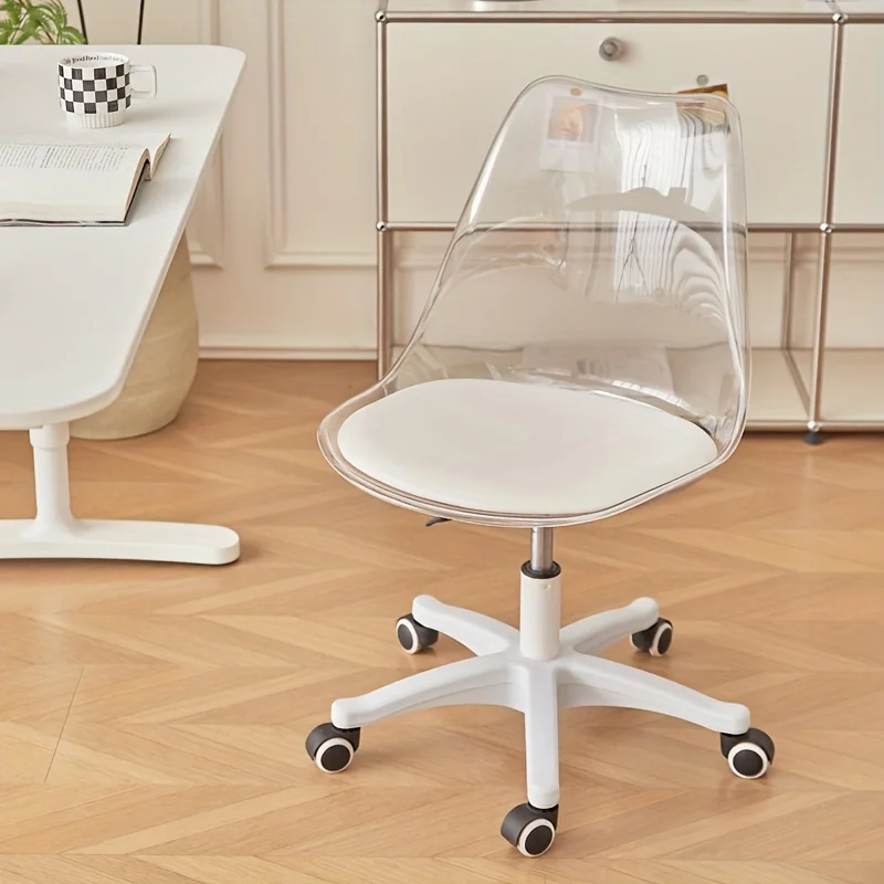 

Transparent office computer chair, swivel chair, makeup room, rotating and lifting high stool chairs for bedroom single chair