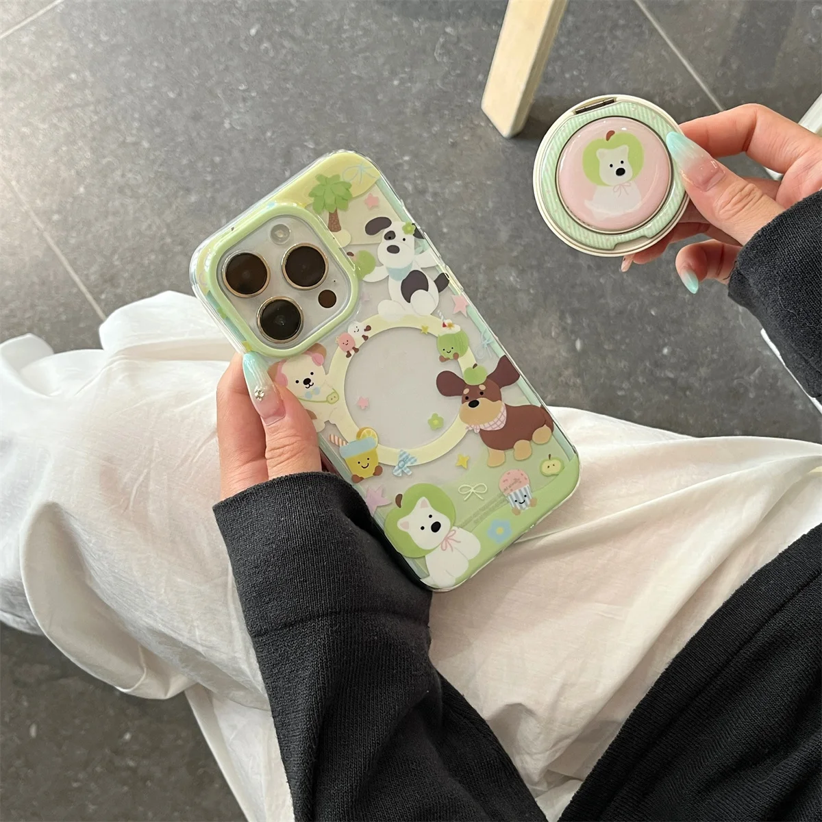 

Luxury Plating Silver Magnetic Phone Case For iPhone 16 Pro 15 13 14 Pro Max Cover with Hello Kitty Stand Shockproof Cases