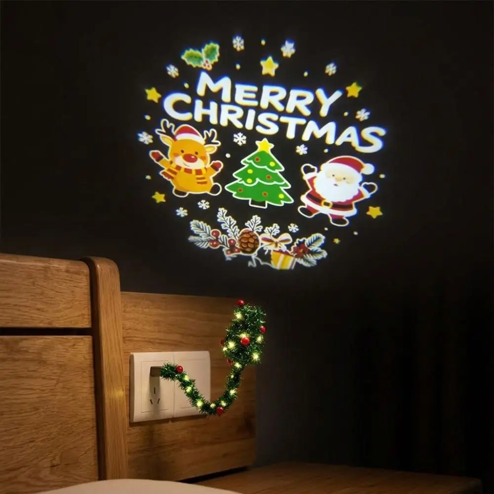 360° Rotatable Christmas Ceiling Projector HD Projection Tree Shape Holiday Projection Lamp Interchangeable Slides Led Light