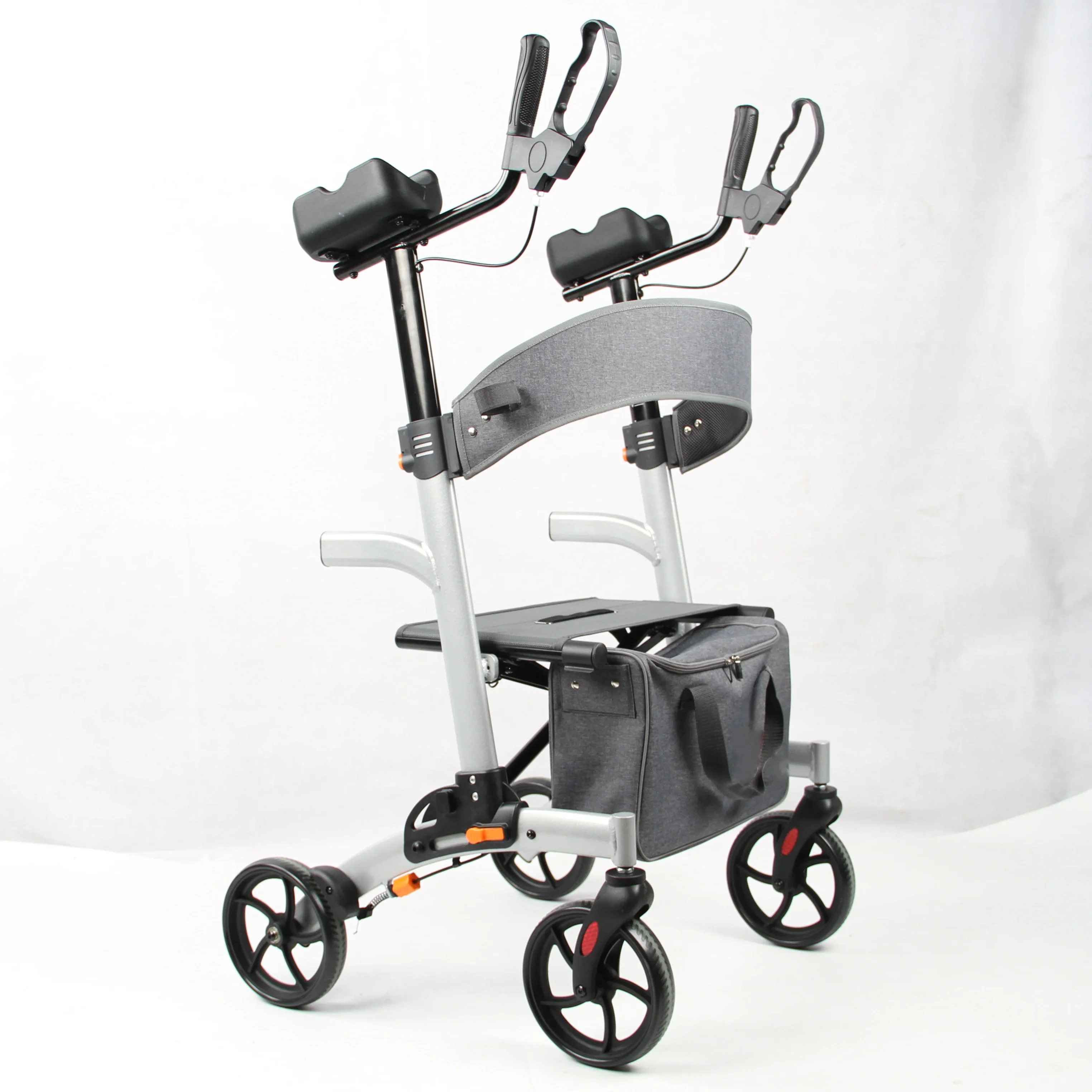 Tall Rolling Mobility Walking Aid Aluminum Upright Walker