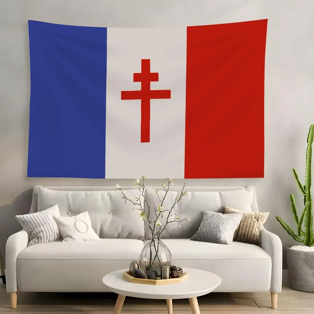 Free France 1940-1944 Tapestry Living Room Bedroom Wall Decor Wallpaper Backdrop Cloth With Clips