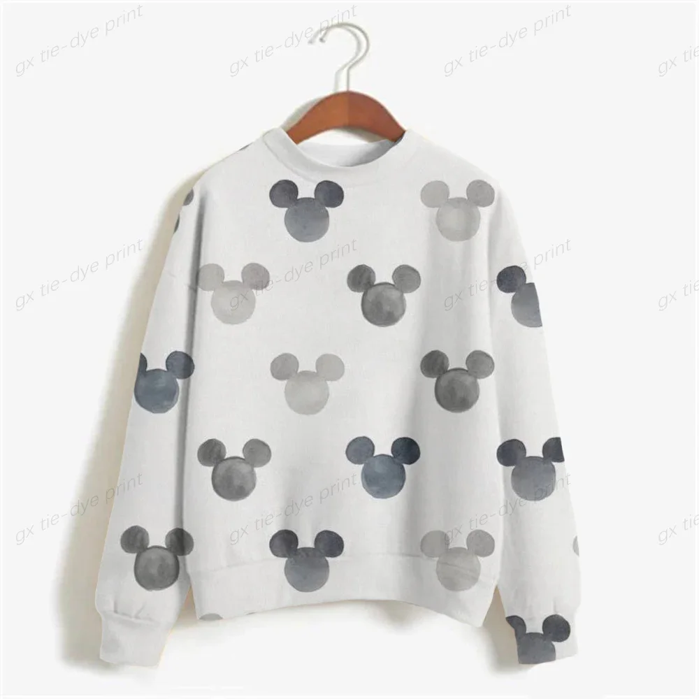 2024 Fall Ladies Hoodie Disney Minnie Mouse Print Women Loose Cartoon Ladies Harajuku Sweatshirt Ladies Korean Top