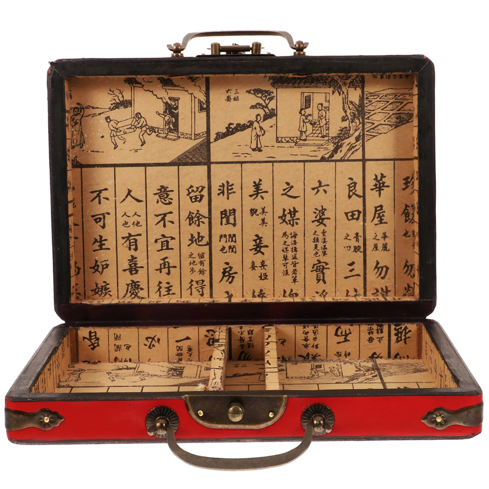 

Mahjong Box Gift Supplies Wooden Case Shirt Boxes for Presents Vintage Container Household Storage Holder