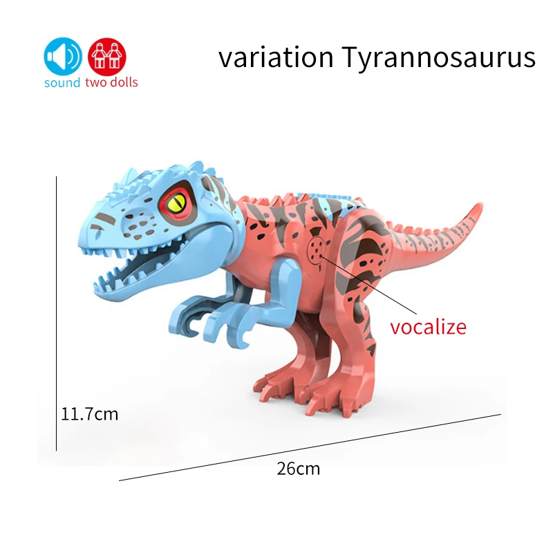Creative Sound Jurassic World 2 Dinosaurs Figures Stygimoloch Building Blocks Bricks Compatible DIY Toys For kids Christmas gift