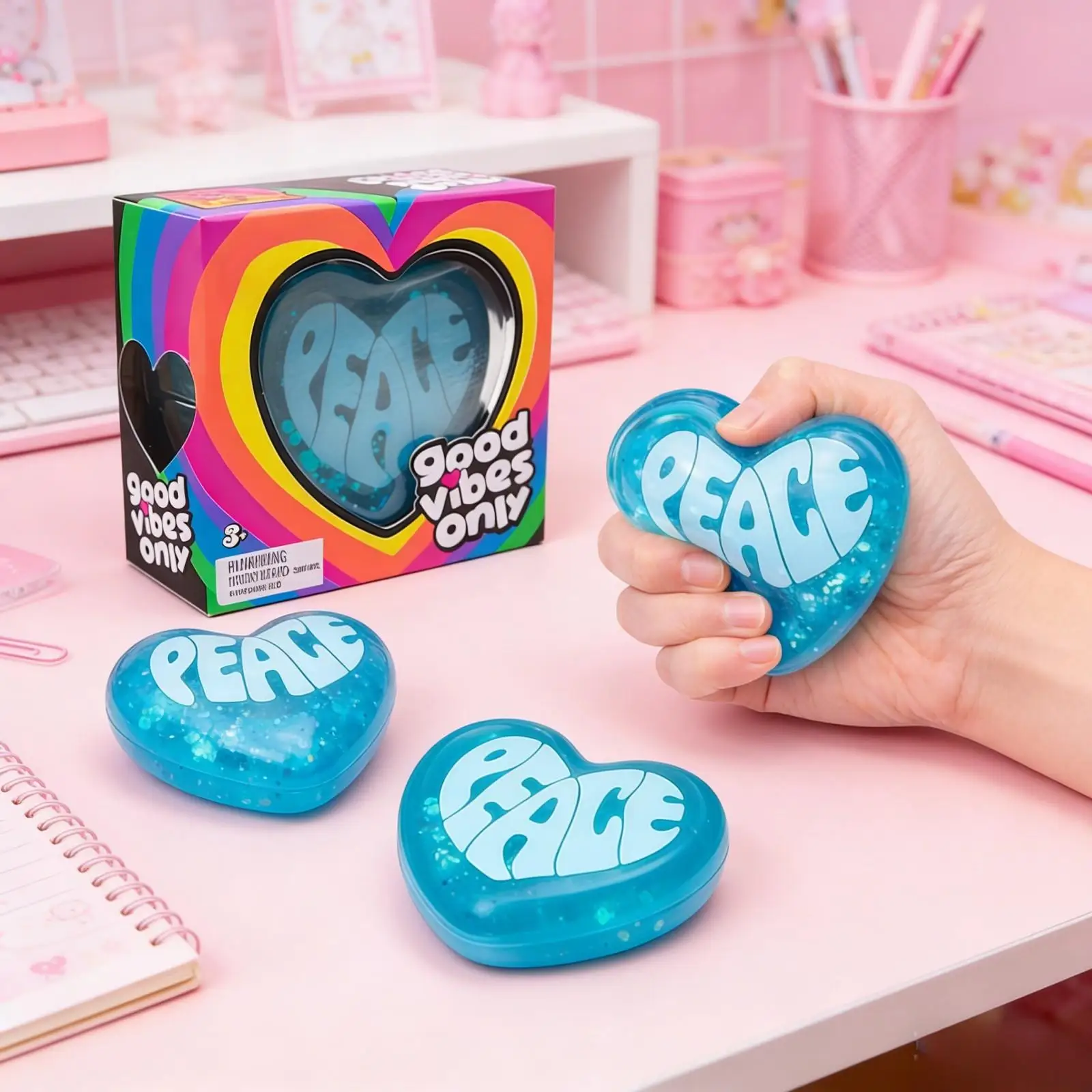Heart Shape Slow Rising Squishys Fidget Toys and Stress Relievers Anti Stress Ball Squeeze Toy Purple Cute Stress Relief Toys