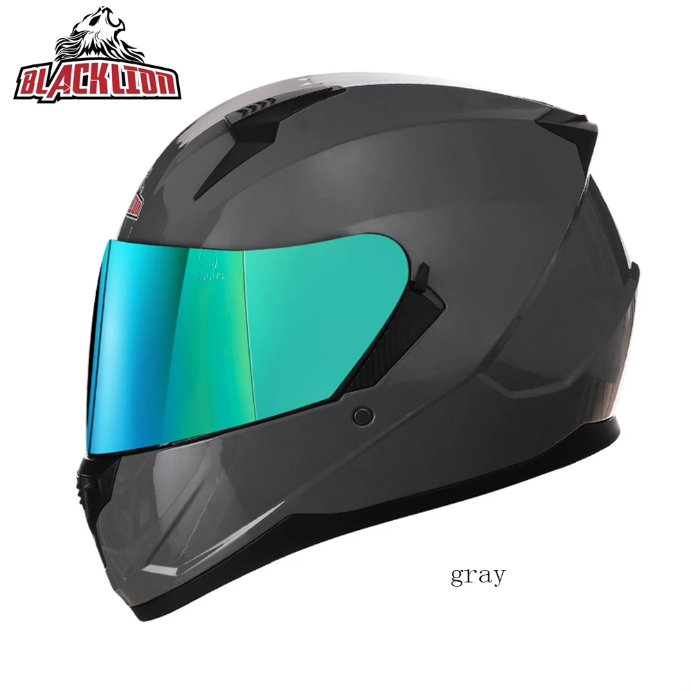 Brilhante estilo noturno escuro capacetes de motocicleta corrida casque viseira dupla lente moto cascos para moto dot aprovado casco