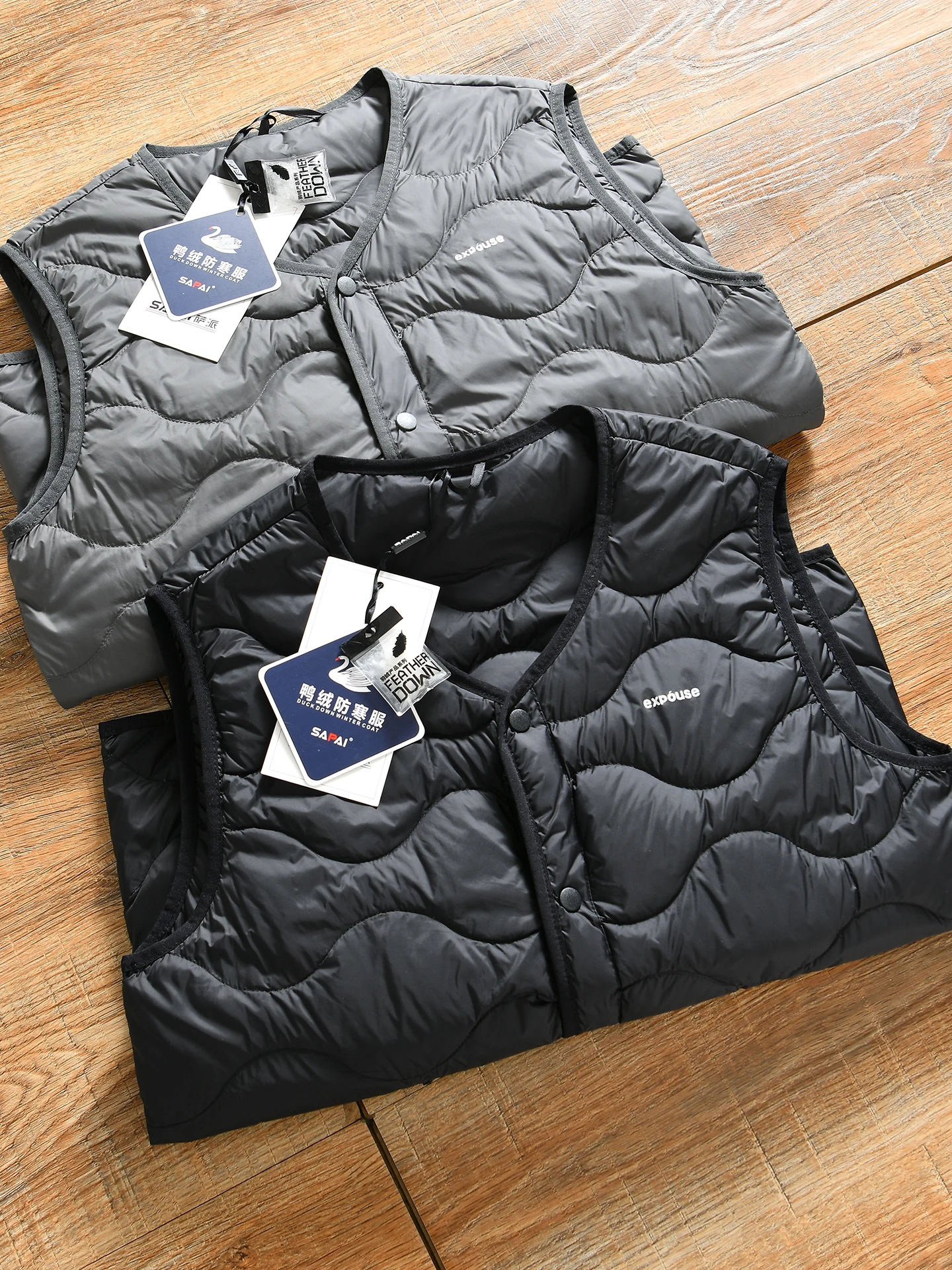 

Men's Outdoor Casual V-Neck down Vest Lightweight Warm 90 Duck down Autumn Winter Youth Fashion Straight Cut Nylon Fiber