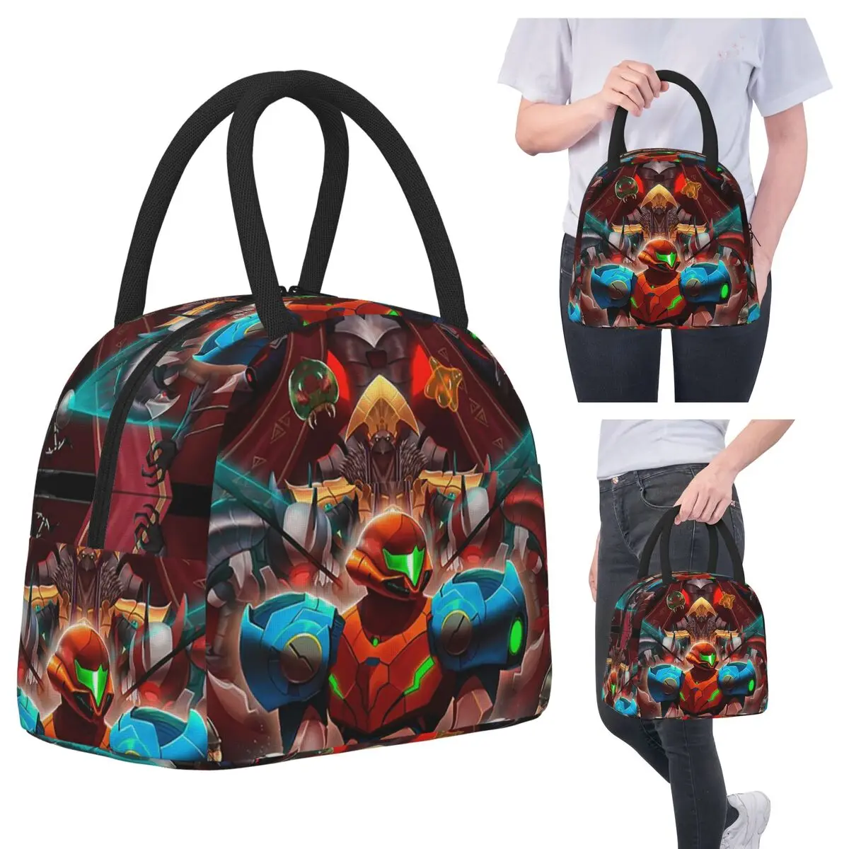 

Metroid Dread Metroid Samus Aran Lunch Bags Insulated Bento Box Waterproof Lunch Tote Picnic Bags Thermal Bag for Woman Girl