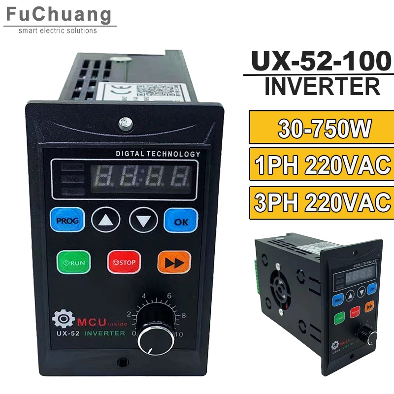 Inverter Speed Controller 30W to 750W universal 220VAC Frequency Converter LED display used for Three-phase Asynchronous Motor