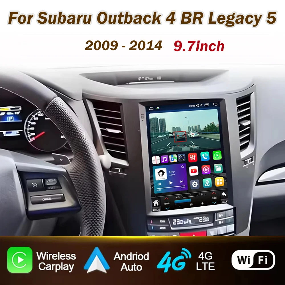 9.7inch Car Radio For Subaru Outback 4 BR Legacy 5 2009-2014 Android 15 Auto Carplay Multimedia Video Player Navigation Stereo