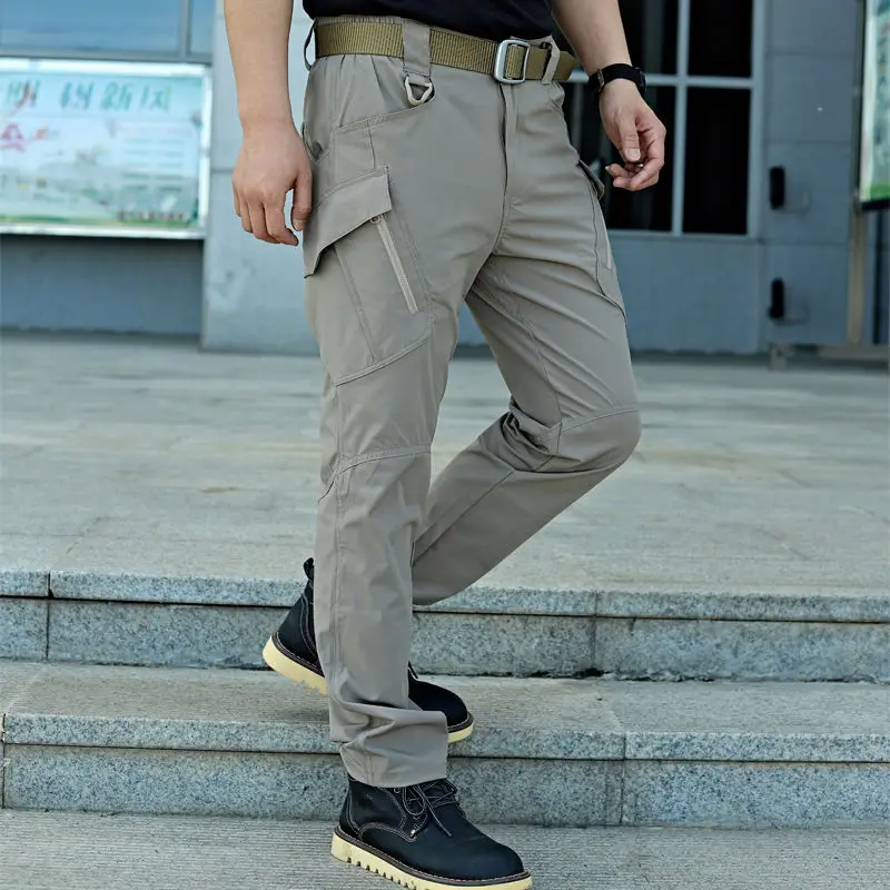 Casual Trousers Outdoor Sex Open Crotch Erotic Tactical Pants Summer Quick-Drying Thin Waterproof Charging Sweatpants Overalls