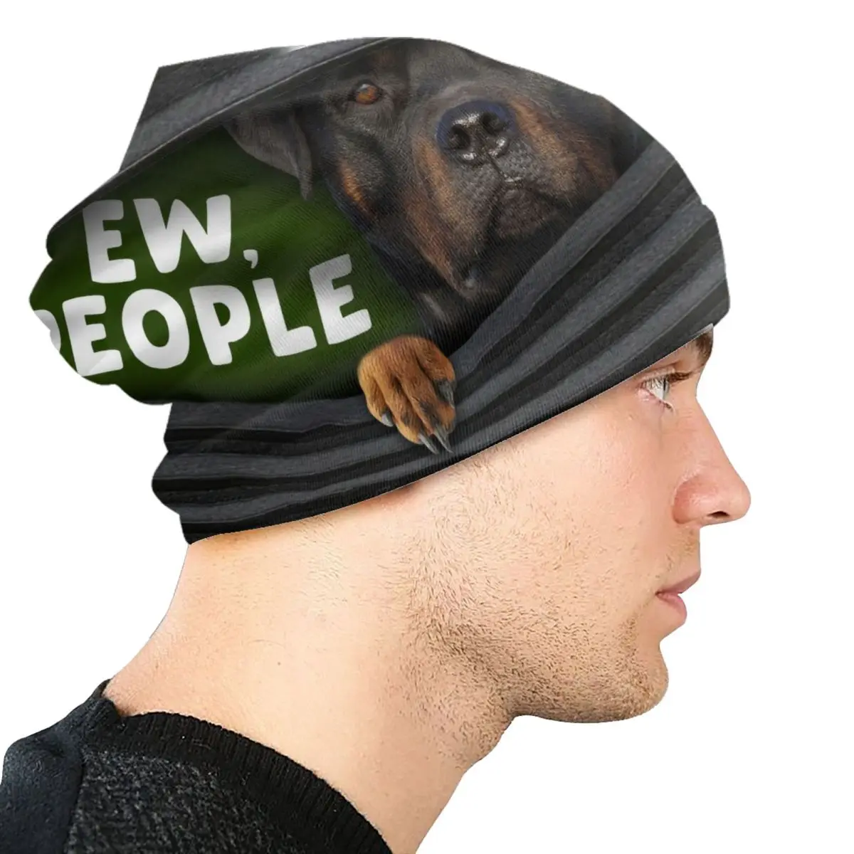 Rottweiler Ew People Skullies Beanies Caps Streetwear Winter Warm Knitting Hats Unisex Metzgerhund Rott Rottie Dog Bonnet Hats