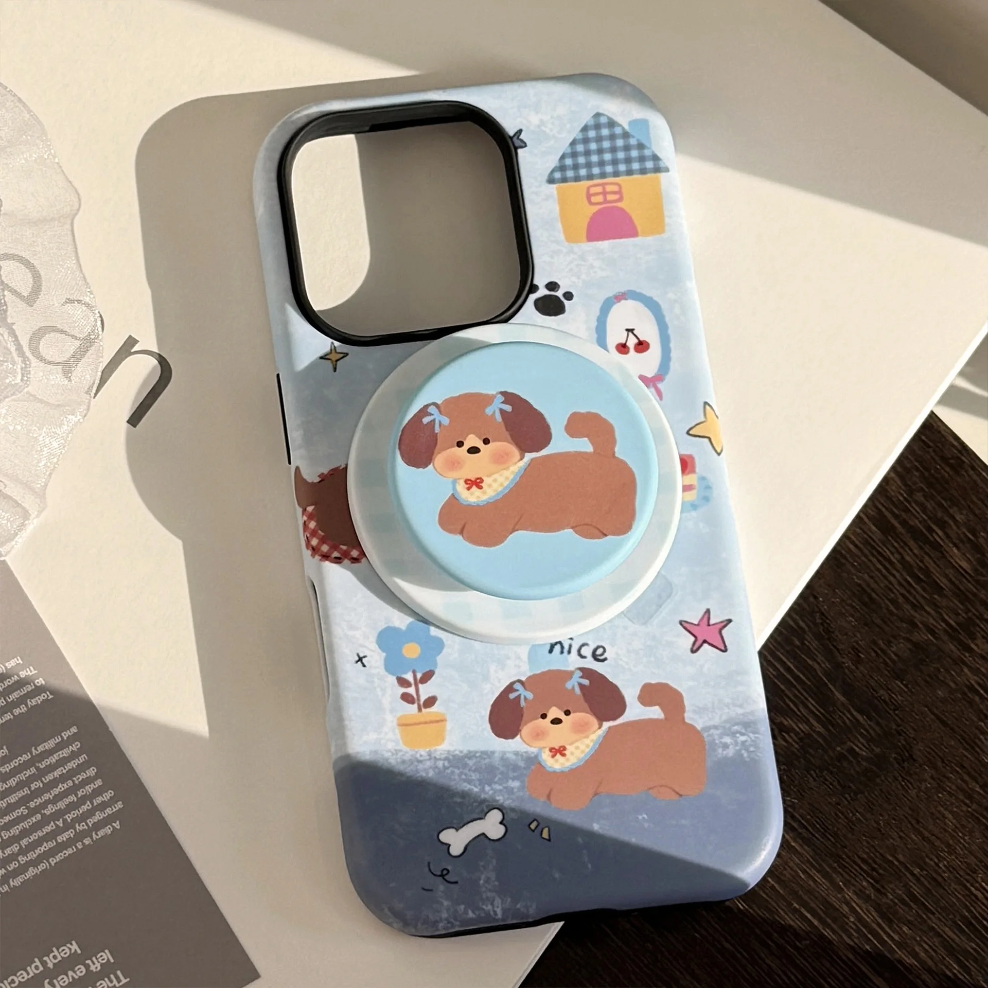 الكورية الكرتون جرو قوس المغناطيسي جراب هاتف آيفون 17 16 15 14 13 12 البسيطة 11 برو ماكس للصدمات واقية الغلاف الصلب #3