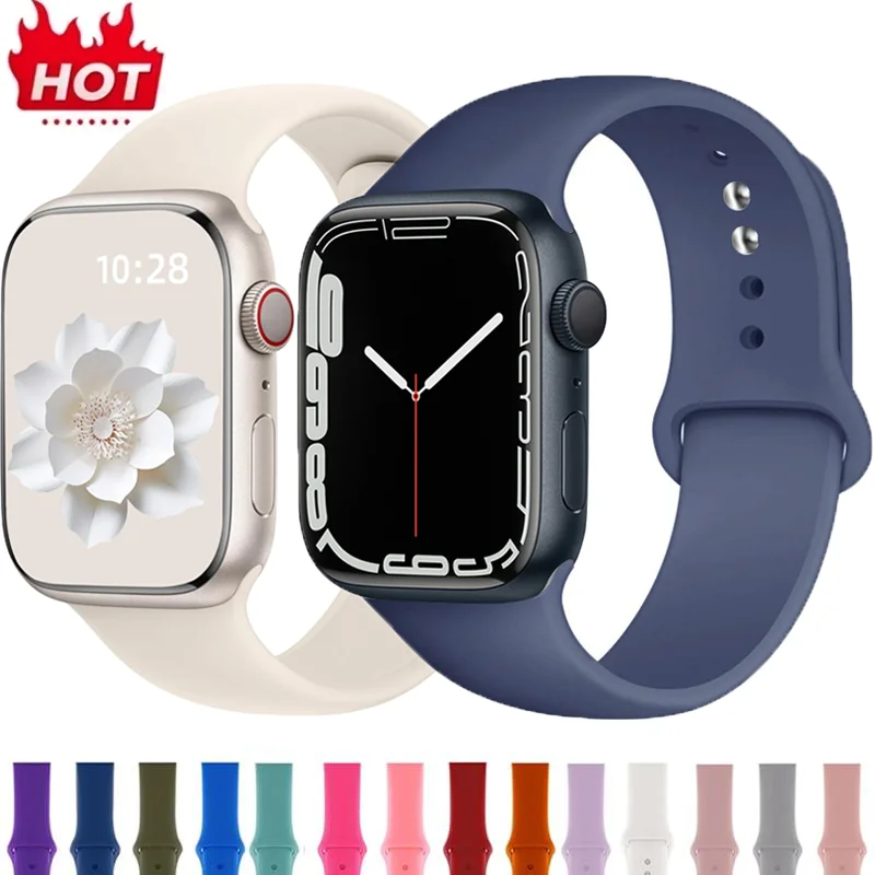 Silikon-Sportarmband für Apple Watch Armband 46mm 44mm 45mm 40mm 41mm 42mm Armband Iwatch Series 11 10 9 8 7 SE Ultra 2/3 Correa