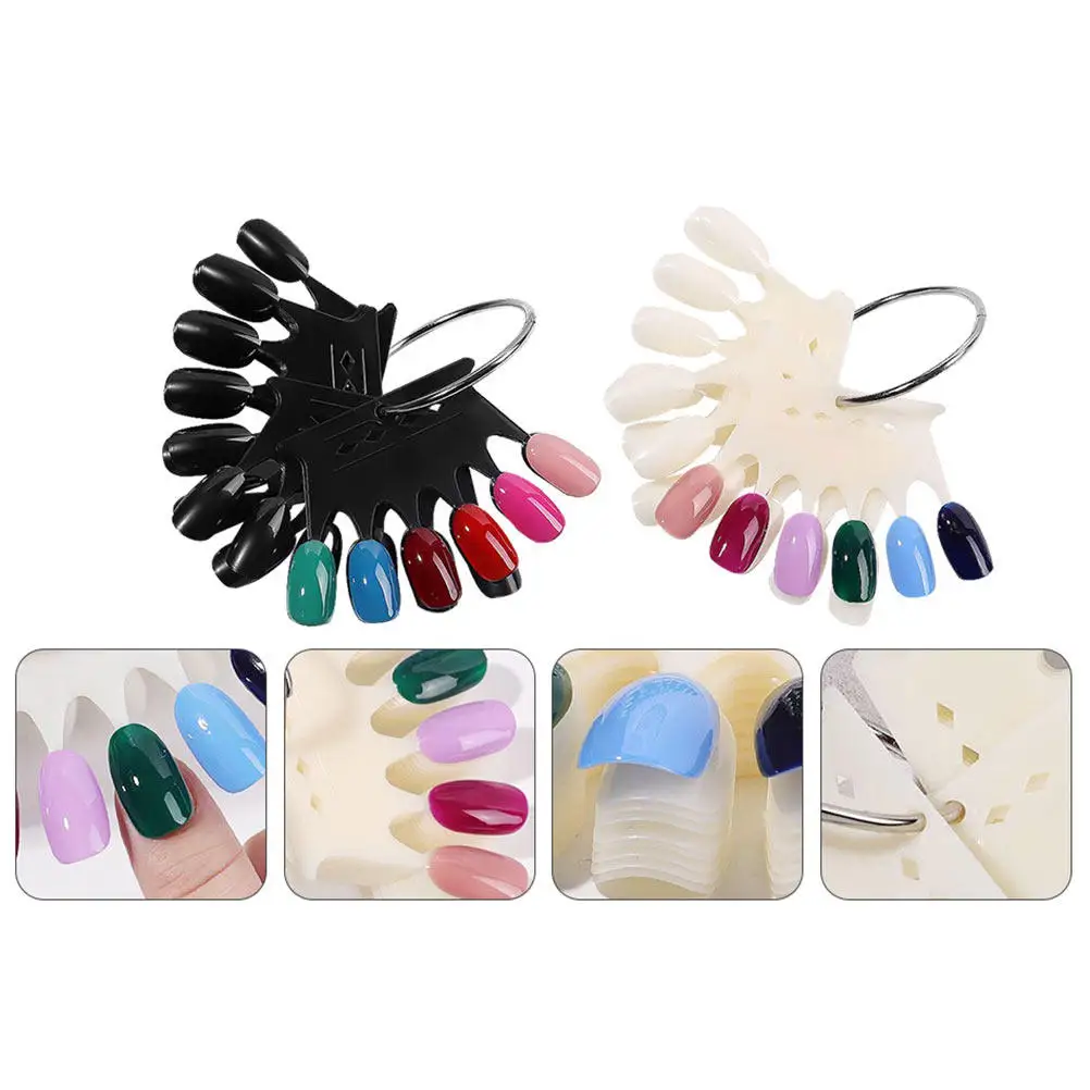 

2Pcs Crown Shaped Nail Color Cards Eco-Friendly Plastic Nail Display Sticks for Salon Practice Manicure Polish Sample Board