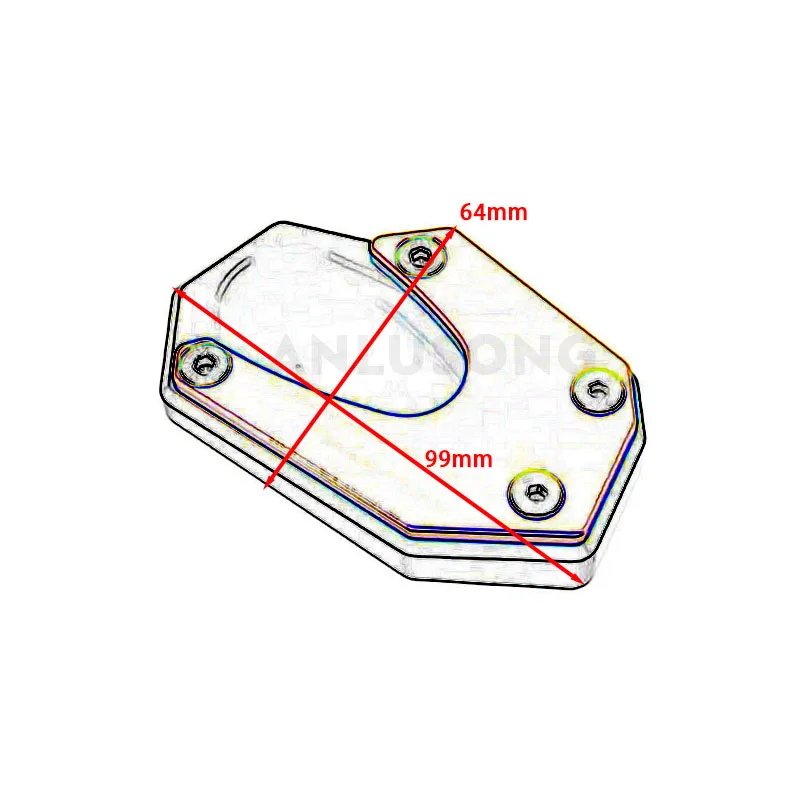 Motocicleta CNC Pé Side Stand Ampliar, Kickstand Extensão Pad, Placa de Apoio, Suzuki V-STROM 800 DE, 2023, VStrom 800DE