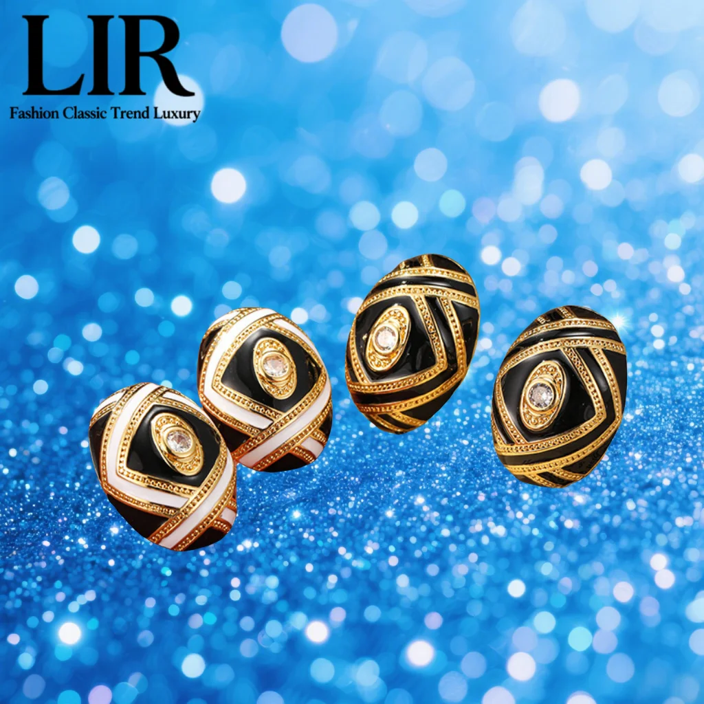 

LIR Women's Stylish Eye - Shaped Earrings, Oval, Striped Exquisite Details, Versatile Trend, Gift Box, Free Shipping
