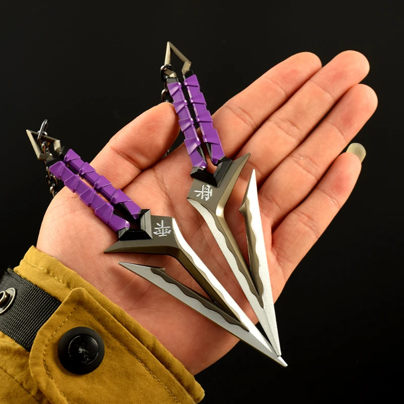 16cm6.26in Valorant Lama Onda Nera Modelli di armi in metallo Periferiche di gioco Coltello Katana Puntelli Cosplay Ornamento da tavolo Regali Giocattoli
