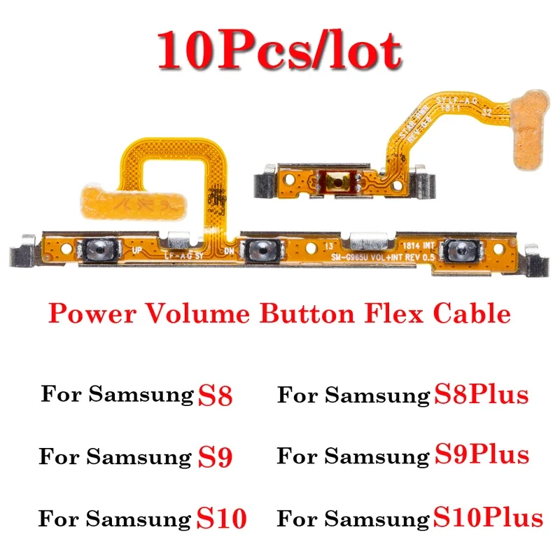 10PCs power volume switch on off button key ribbon flex cable for Samsung Galaxy S8 S9 S10 plus g950 g955 g960 g965 g9730 g9750