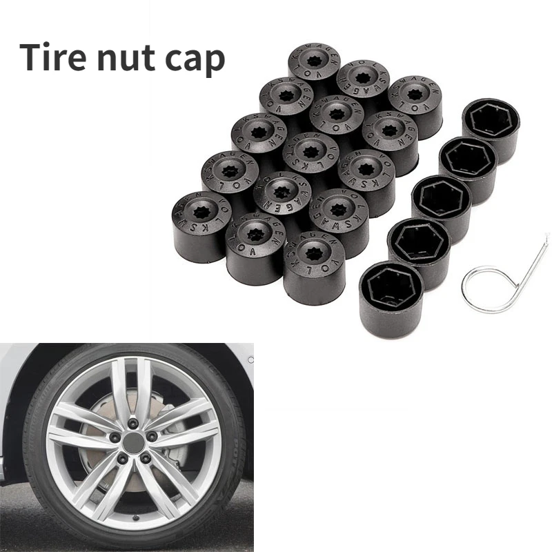 For VW Volkswagen Jetta Polo Tiguan Golf MK4 Passat B6 Seat Leon Ibiza Tire Screw Caps Accessories Car Wheel Hub Nut Bolt Covers