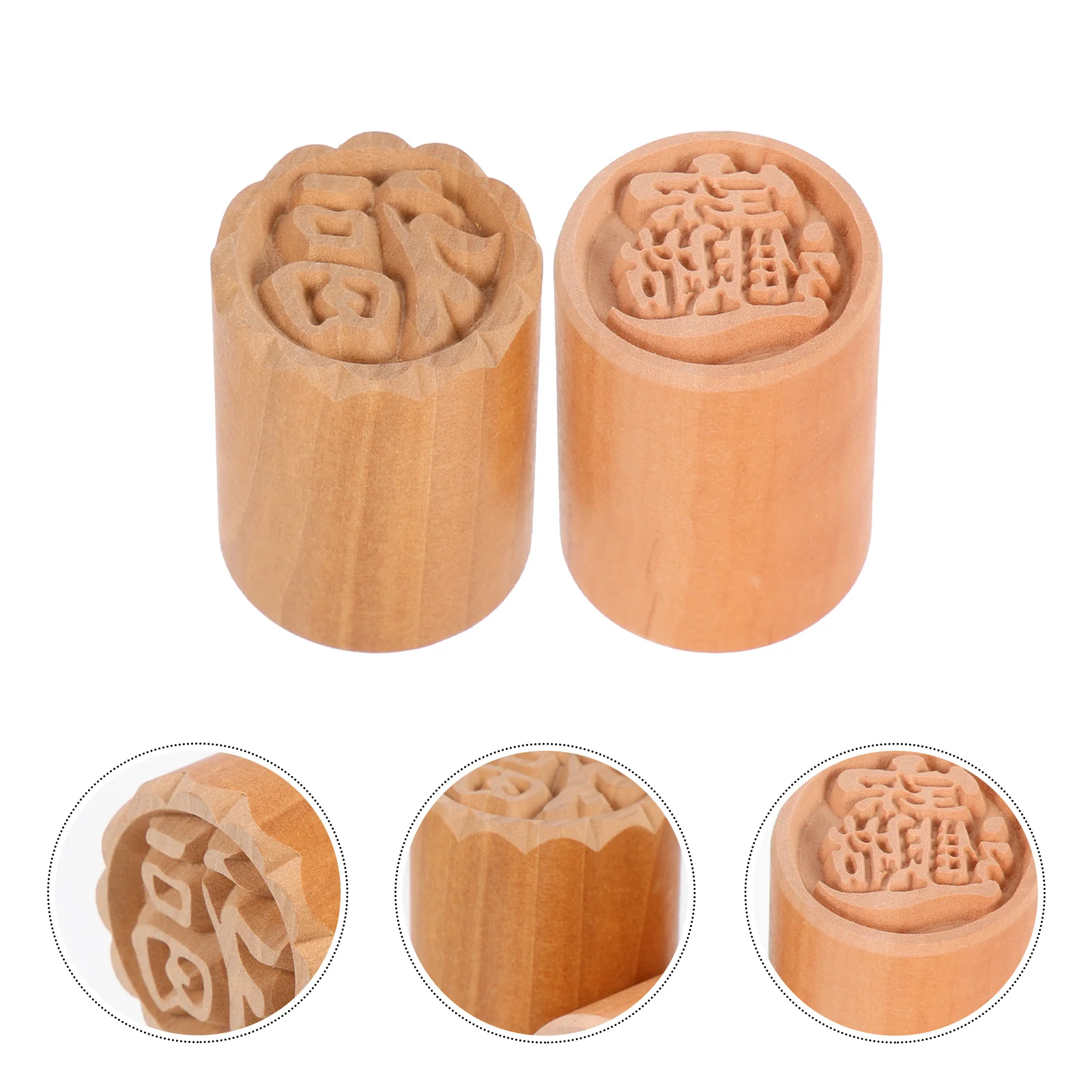 2 Pcs Decor Moon Cake Stamp Decorate Cookies Press Impression Decorating Tools Pastry