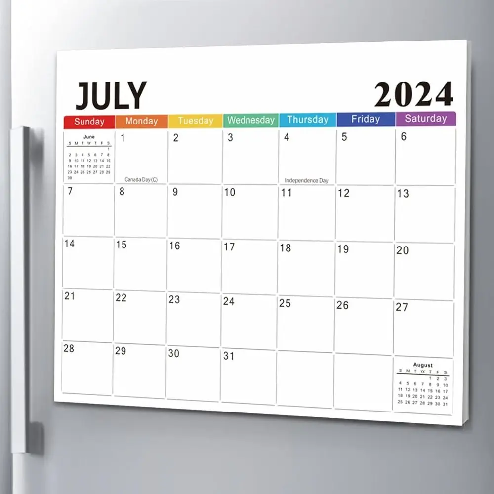 Modern 2024-2025 Magnetic Calendar 18-Month Monthly Planner Refrigerator Magnet Calendar Wall Hanging Calendar Home Office