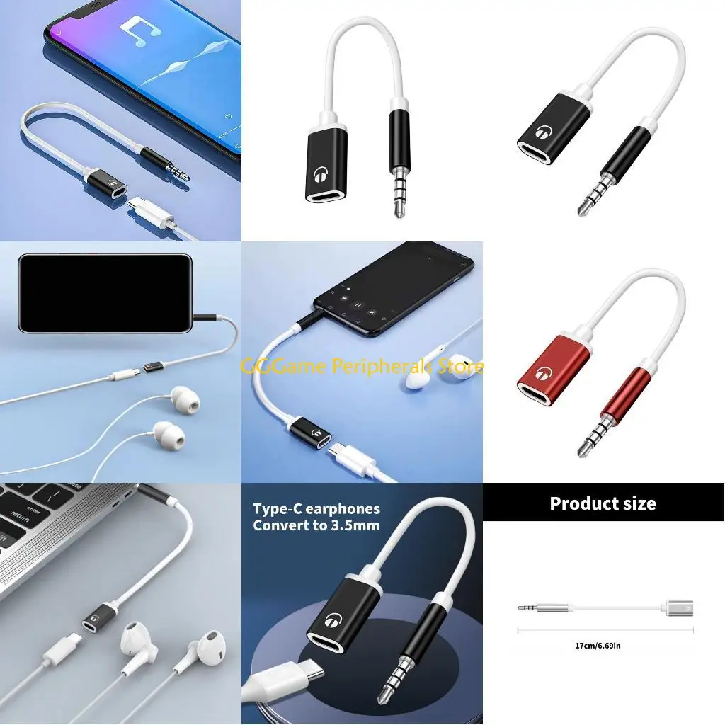 

U55B Type C to 3.5mm Auditory Adapter Cable for Connecting Analog Earphones to Devices Without Headphone Port