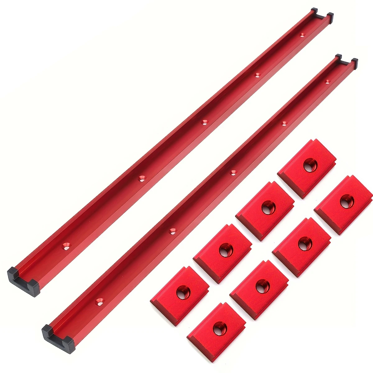 

2Pc 30Type 60cm Woodworking Chute T-slot & 8pc T Slot Nut Bolts Slide Track For DIY Table Saw Workbench T-track Miter Track Jig