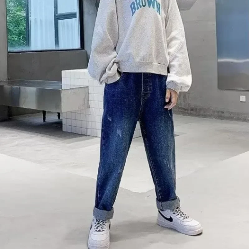 

Детская летняя одежда для мальчиков, новые джинсы для подростков, брюки для больших мальчиков, джинсы для мальчиков, брюки, детская одежда от 11 до 12 лет