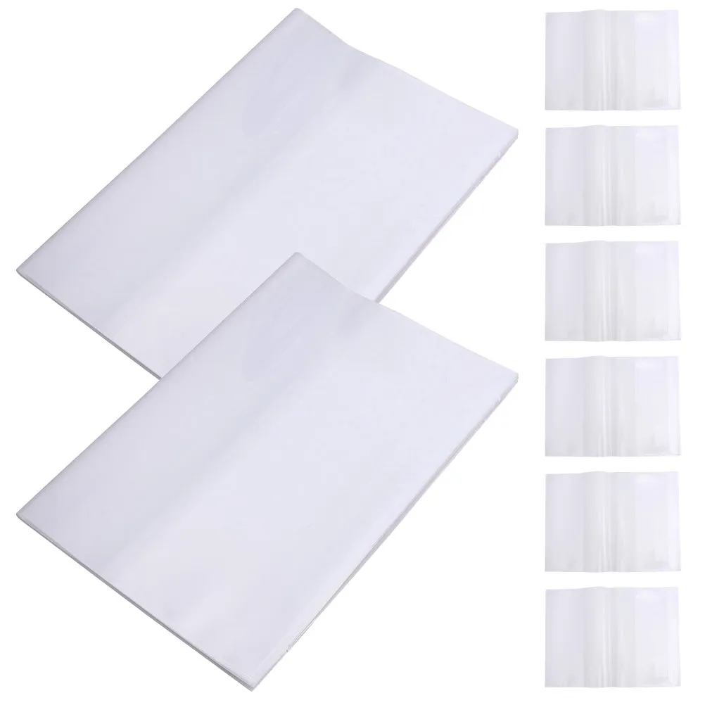 20Pcs Transparent Book Cover Premium Water Resistant Reusable Plastic Book Protector for Students Textbooks Thickened Clear
