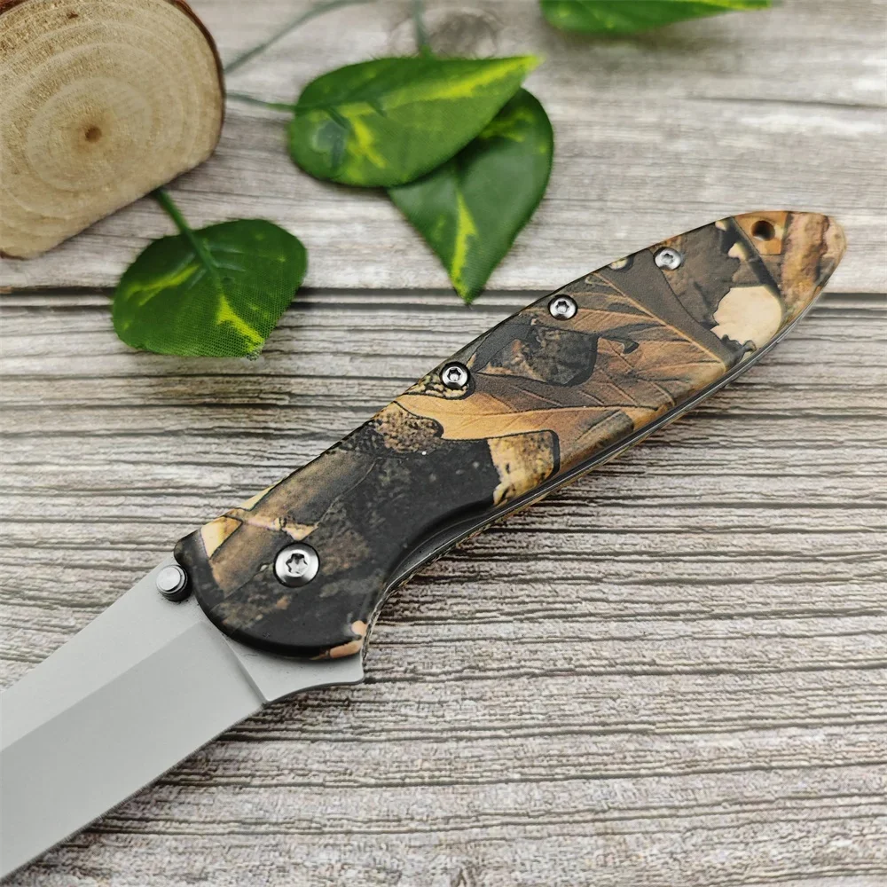 KS 1660 Folding Knife 14C28N Blade Camouflage 410 Stainless Steel Handle Outdoor EDC Camping Hiking Climbing Tools