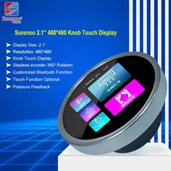 2.1 Inch 480*480 Round Circular Rotary Knob IPS Serial UART UI LCD Module Capacitive Touch Panel Display Screen Switch Key