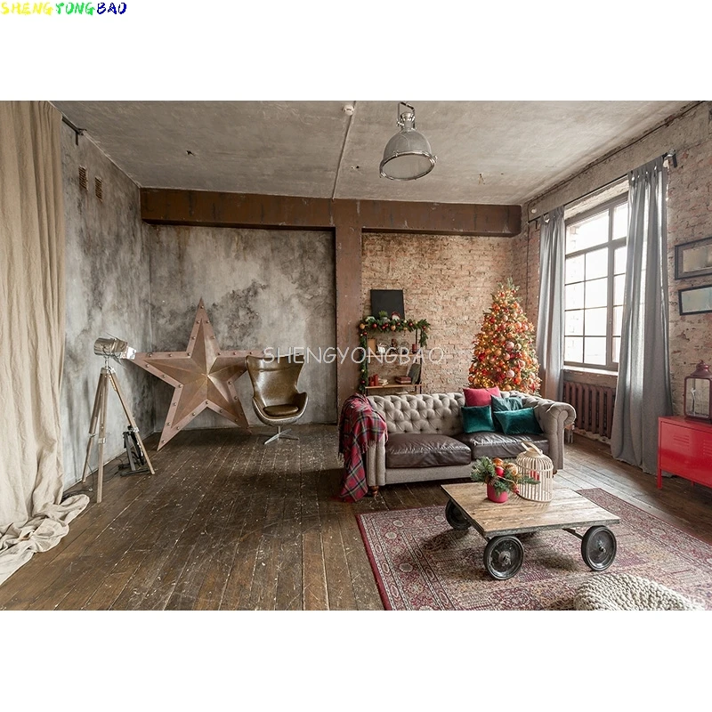 عيد الميلاد موضوع التصوير خلفية شجرة عيد الميلاد الموقد الأطفال صورة الخلفيات للصور استوديو الدعائم DHY-28 #6