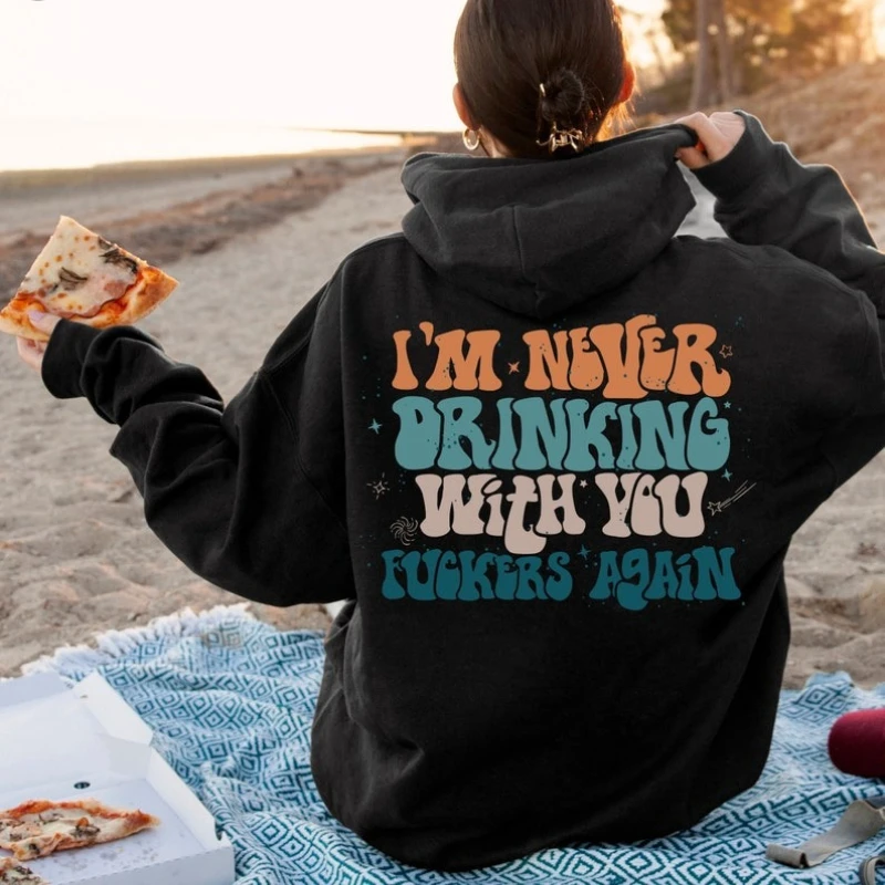 المرأة مضحك يقتبس البلوز هذا هو بلدي Hangover هوديي أنا أبدا شرب مرة أخرى قمصان فتاة القمصان العصرية لطيف أصدقاء الهدايا #1