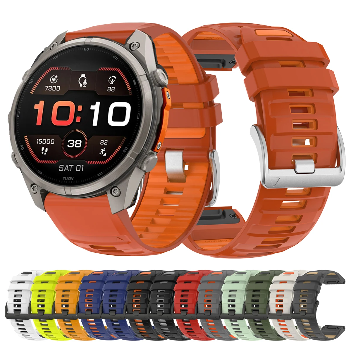 1:1 Fenix8 Watch Band For Garmin Fenix 9 Pro 47mm 51mm 8 E 7 7X 6X 5X/Epix/Enduro/Tactix QuickFit 22/26mm Rubber Strap Bracelet